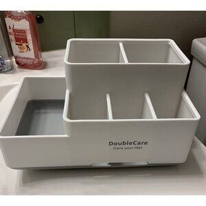 New Toothbrush Holder with Anti-Slip, Bathroom Organizer Countertop Detachable